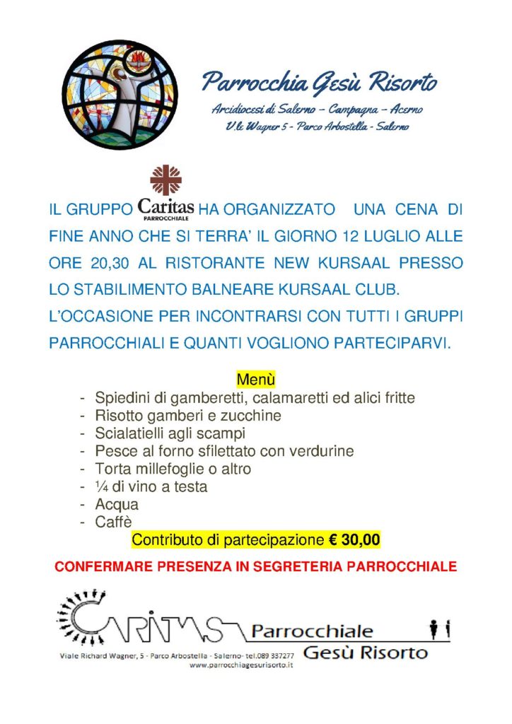 Caritas cena al Kursaal