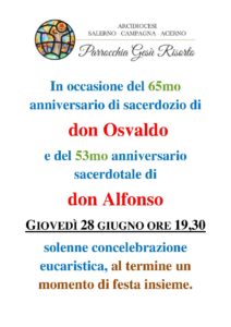 Anniversario di sacerdozio di Don Osvaldo e Don Alfonso