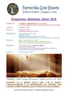 Appuntamenti Settimana Santa Pasqua 2018