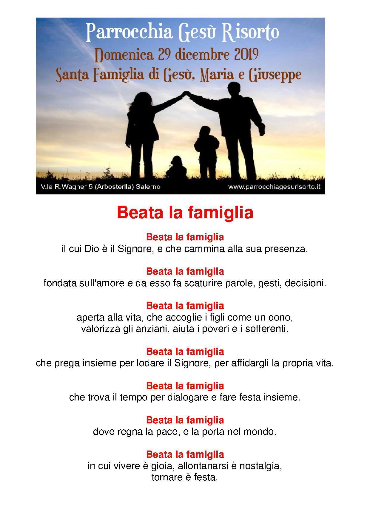 Beata la famiglia