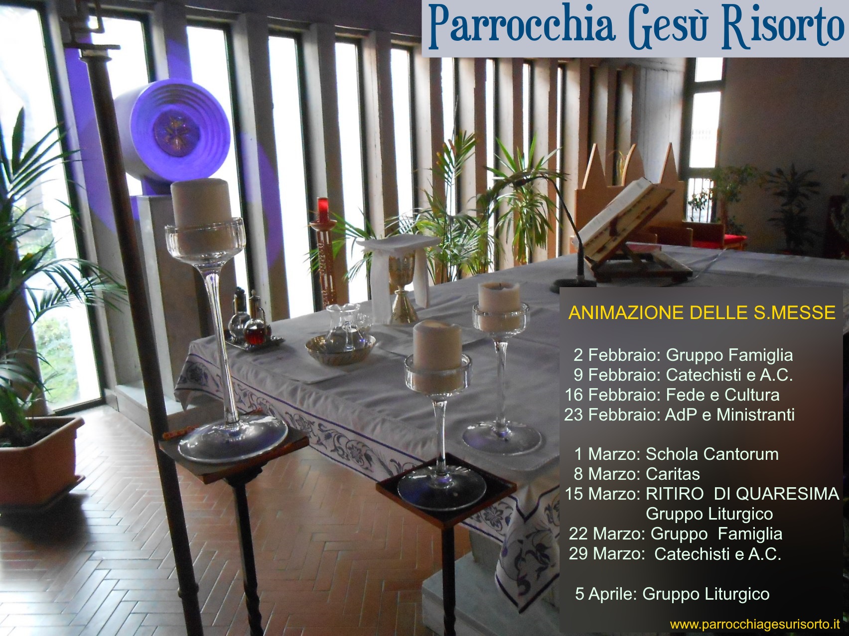 Animazione S.Messe 2 febb.-5 apr. 2020