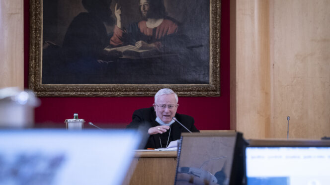 Roma 26–01-2021 Conferenza Episcopale Italiana Consiglio permanente della CEI. Prolusione del Cardinale Presidente S.E. Gualtiero Bassetti Ph: Cristian Gennari/Siciliani